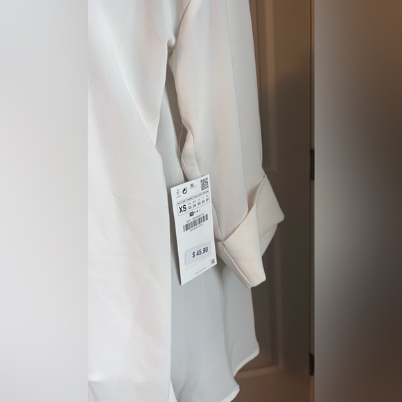 Zara basic cream blouse with attached cami sz XS - Picture 6 of 8